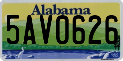AL license plate 5AV0626