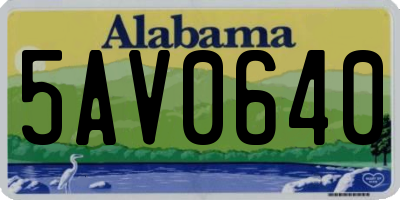 AL license plate 5AV0640