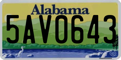 AL license plate 5AV0643