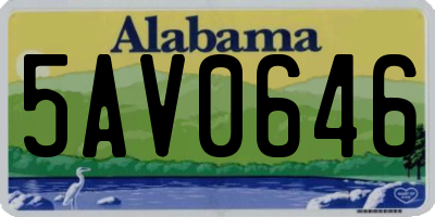 AL license plate 5AV0646