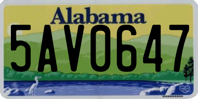 AL license plate 5AV0647