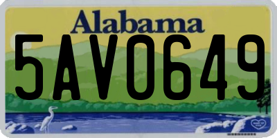 AL license plate 5AV0649