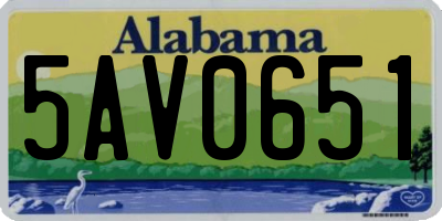 AL license plate 5AV0651