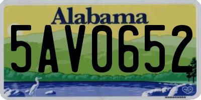 AL license plate 5AV0652