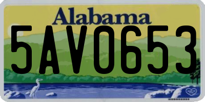 AL license plate 5AV0653