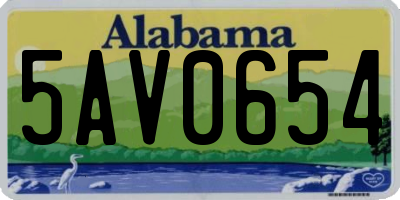 AL license plate 5AV0654