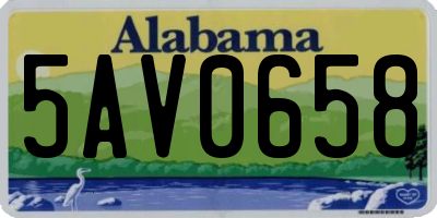 AL license plate 5AV0658
