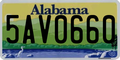 AL license plate 5AV0660