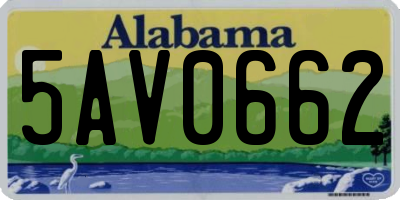 AL license plate 5AV0662
