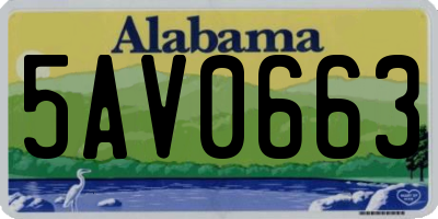 AL license plate 5AV0663