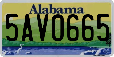 AL license plate 5AV0665