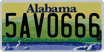 AL license plate 5AV0666