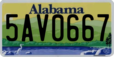 AL license plate 5AV0667