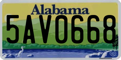 AL license plate 5AV0668