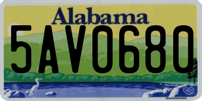 AL license plate 5AV0680