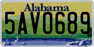 AL license plate 5AV0689