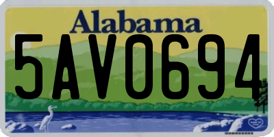 AL license plate 5AV0694