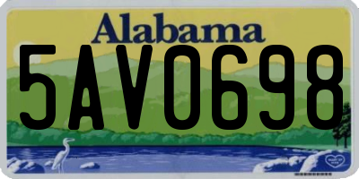 AL license plate 5AV0698