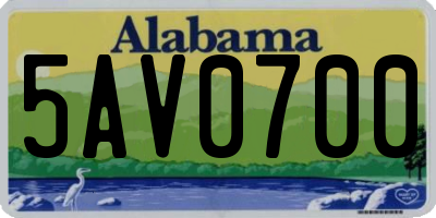 AL license plate 5AV0700