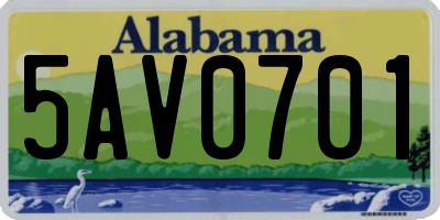 AL license plate 5AV0701