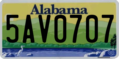 AL license plate 5AV0707