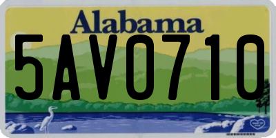 AL license plate 5AV0710