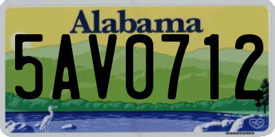 AL license plate 5AV0712