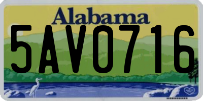 AL license plate 5AV0716
