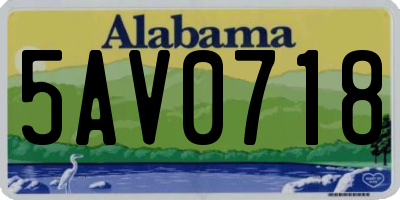 AL license plate 5AV0718