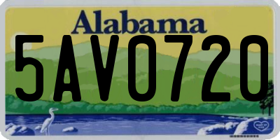 AL license plate 5AV0720