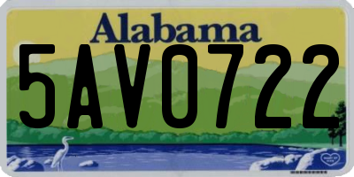 AL license plate 5AV0722