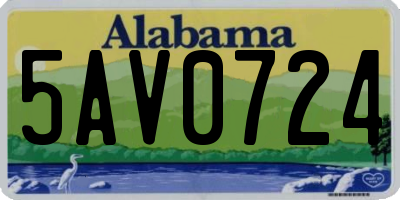 AL license plate 5AV0724
