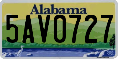 AL license plate 5AV0727