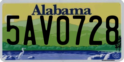 AL license plate 5AV0728