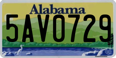 AL license plate 5AV0729