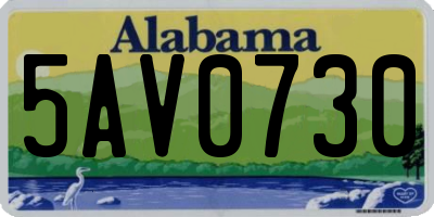 AL license plate 5AV0730