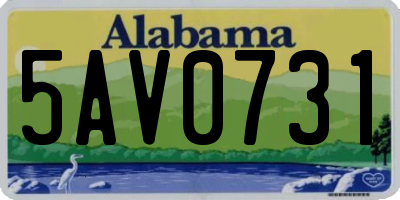 AL license plate 5AV0731