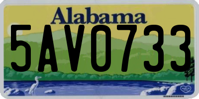 AL license plate 5AV0733