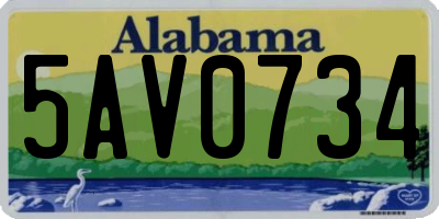 AL license plate 5AV0734