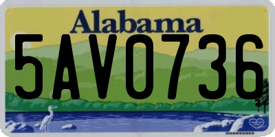 AL license plate 5AV0736