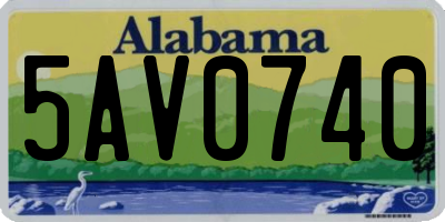 AL license plate 5AV0740
