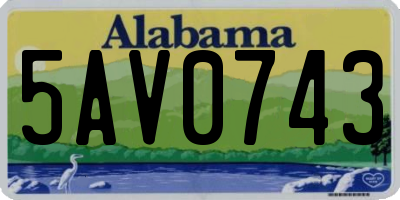 AL license plate 5AV0743
