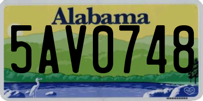 AL license plate 5AV0748