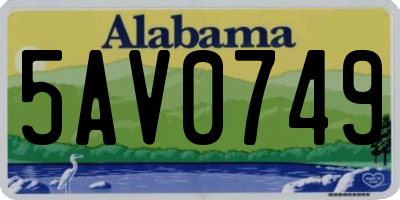 AL license plate 5AV0749