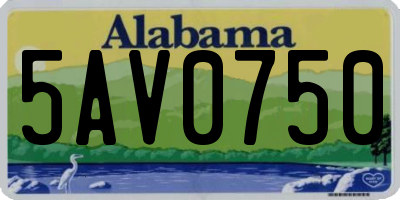 AL license plate 5AV0750