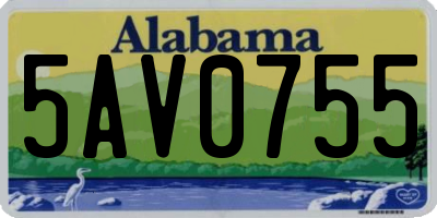 AL license plate 5AV0755
