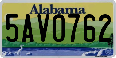 AL license plate 5AV0762