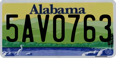 AL license plate 5AV0763