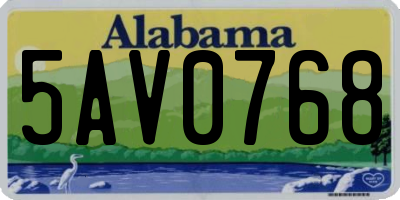 AL license plate 5AV0768