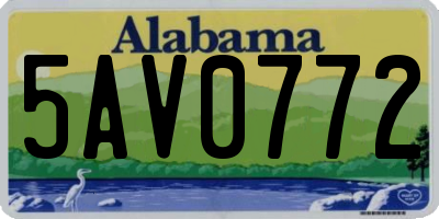 AL license plate 5AV0772